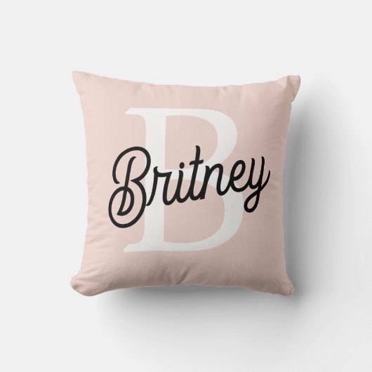 Modernes Personalisiertes Monogramm und Name Paste Kissen (Vorderseite)