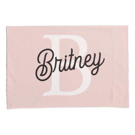 Modernes Personalisiertes Monogramm und Name Paste Kissenbezug (Vorderseite-Rechts)