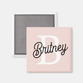 Modernes Personalisiertes Monogramm und Name Paste Magnet (Vorderseite/Rückseite)