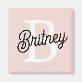 Modernes Personalisiertes Monogramm und Name Paste Magnet (Vorne)