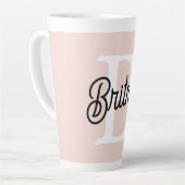 Modernes Personalisiertes Monogramm und Name Paste Milchtasse (Linke Ecke)