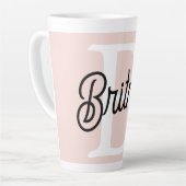 Modernes Personalisiertes Monogramm und Name Paste Milchtasse (Linke Ecke)