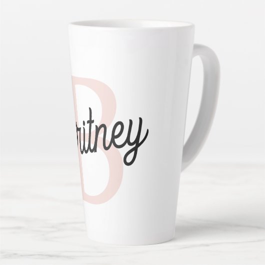 Modernes Personalisiertes Monogramm und Name Paste Milchtasse (Rechte Ecke)