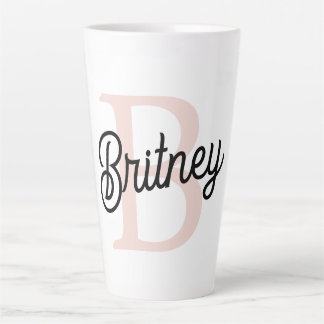 Modernes Personalisiertes Monogramm und Name Paste Milchtasse
