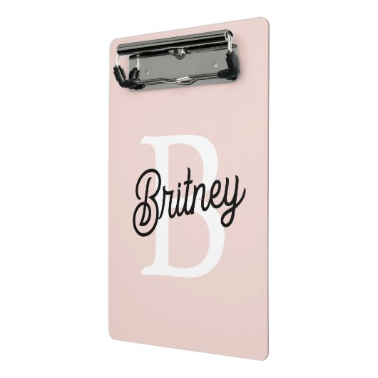Modernes Personalisiertes Monogramm und Name Paste Mini Klemmbrett (Gewinkelt2)