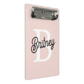Modernes Personalisiertes Monogramm und Name Paste Mini Klemmbrett (Schrägansicht)