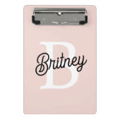 Modernes Personalisiertes Monogramm und Name Paste Mini Klemmbrett (Vorderseite)