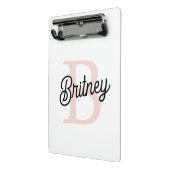 Modernes Personalisiertes Monogramm und Name Paste Mini Klemmbrett (Gewinkelt2)
