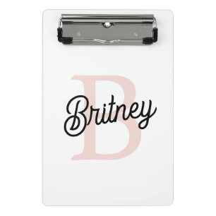 Modernes Personalisiertes Monogramm und Name Paste Mini Klemmbrett