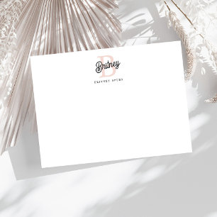 Modernes Personalisiertes Monogramm und Name Paste Mitteilungskarte