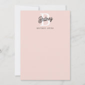 Modernes Personalisiertes Monogramm und Name Paste Mitteilungskarte (Vorderseite)