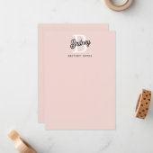 Modernes Personalisiertes Monogramm und Name Paste Mitteilungskarte (Vorderseite/Rückseite Beispiel)