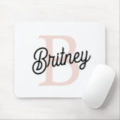 Modernes Personalisiertes Monogramm und Name Paste Mousepad (Mit Mouse)