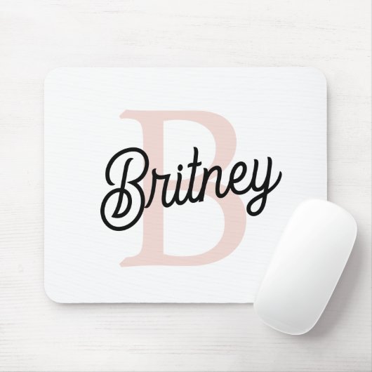 Modernes Personalisiertes Monogramm und Name Paste Mousepad (Mit Mouse)