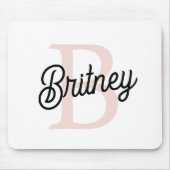 Modernes Personalisiertes Monogramm und Name Paste Mousepad (Vorne)