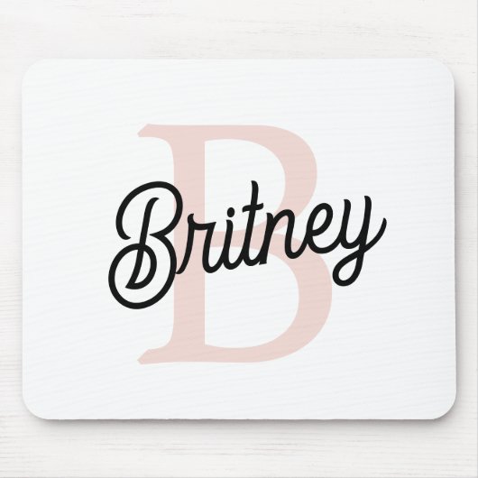 Modernes Personalisiertes Monogramm und Name Paste Mousepad (Vorne)