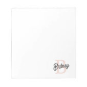 Modernes Personalisiertes Monogramm und Name Paste Notizblock (Vorderseite)