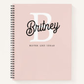 Modernes Personalisiertes Monogramm und Name Paste Notizblock (Vorderseite)