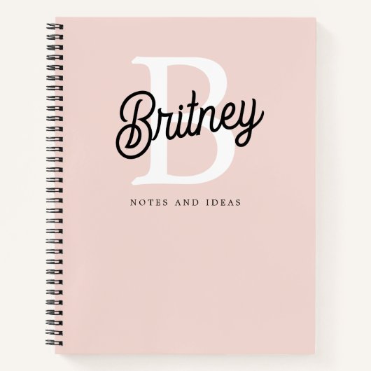 Modernes Personalisiertes Monogramm und Name Paste Notizblock (Vorderseite)