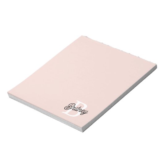 Modernes Personalisiertes Monogramm und Name Paste Notizblock (Rotiert)