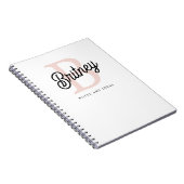 Modernes Personalisiertes Monogramm und Name Paste Notizblock (Rechte Seite)