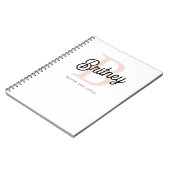 Modernes Personalisiertes Monogramm und Name Paste Notizblock (Linke Seite)