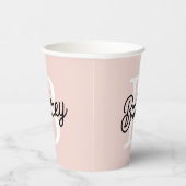 Modernes Personalisiertes Monogramm und Name Paste Pappbecher (Rechts)