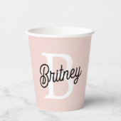 Modernes Personalisiertes Monogramm und Name Paste Pappbecher (Vorderseite)