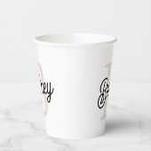 Modernes Personalisiertes Monogramm und Name Paste Pappbecher (Links)