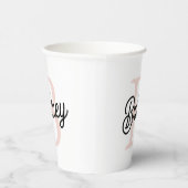 Modernes Personalisiertes Monogramm und Name Paste Pappbecher (Rechts)