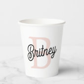 Modernes Personalisiertes Monogramm und Name Paste Pappbecher (Vorderseite)