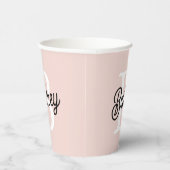 Modernes Personalisiertes Monogramm und Name Paste Pappbecher (Rechts)