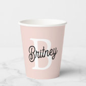 Modernes Personalisiertes Monogramm und Name Paste Pappbecher (Vorderseite)