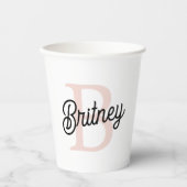 Modernes Personalisiertes Monogramm und Name Paste Pappbecher (Vorderseite)