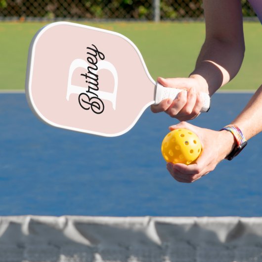 Modernes Personalisiertes Monogramm und Name Paste Pickleball Schläger (InSitu)