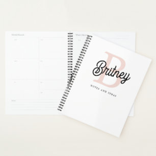 Modernes Personalisiertes Monogramm und Name Paste Planer