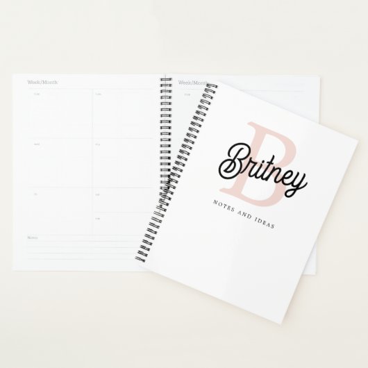 Modernes Personalisiertes Monogramm und Name Paste Planer (Anzeige)