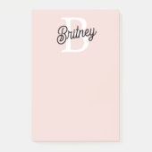 Modernes Personalisiertes Monogramm und Name Paste Post-it Klebezettel (Vorderseite)
