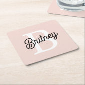 Modernes Personalisiertes Monogramm und Name Paste Rechteckiger Pappuntersetzer (angewinkelt)