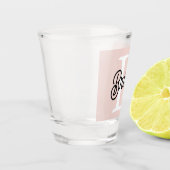 Modernes Personalisiertes Monogramm und Name Paste Schnapsglas (Links)