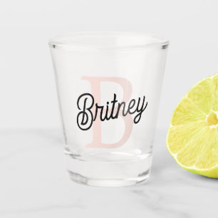Modernes Personalisiertes Monogramm und Name Paste Schnapsglas