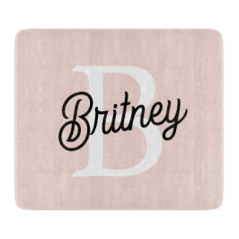 Modernes Personalisiertes Monogramm und Name Paste Schneidebrett