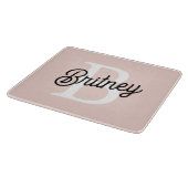 Modernes Personalisiertes Monogramm und Name Paste Schneidebrett (Ecke)