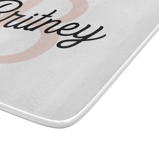 Modernes Personalisiertes Monogramm und Name Paste Schneidebrett (Ecke)