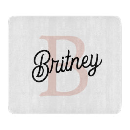 Modernes Personalisiertes Monogramm und Name Paste Schneidebrett