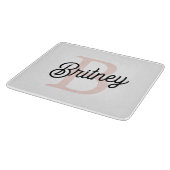 Modernes Personalisiertes Monogramm und Name Paste Schneidebrett (Ecke)