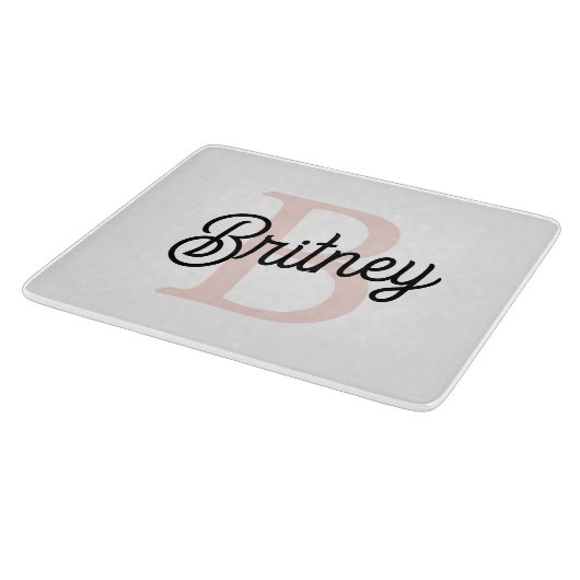 Modernes Personalisiertes Monogramm und Name Paste Schneidebrett (Ecke)