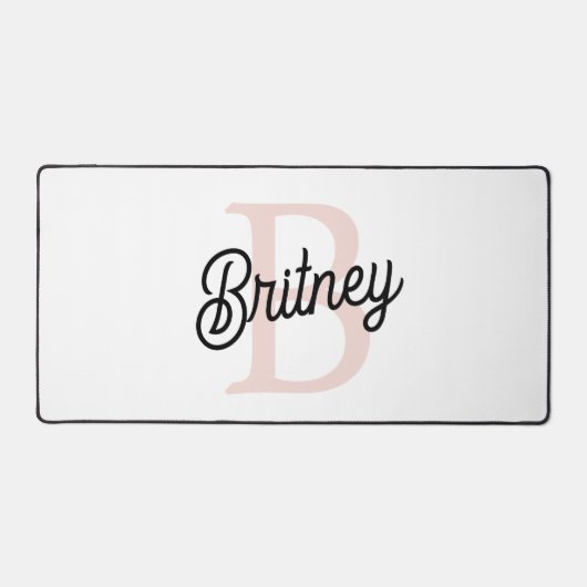 Modernes Personalisiertes Monogramm und Name Paste Schreibtischunterlage (Vorderseite)