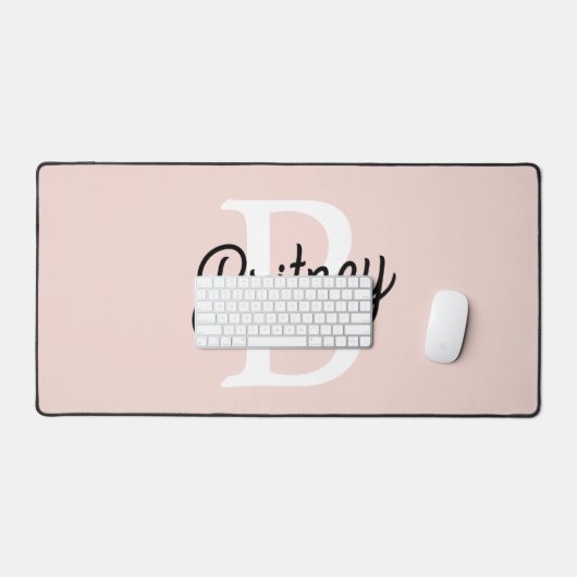 Modernes Personalisiertes Monogramm und Name Paste Schreibtischunterlage (Tastatur & Maus)