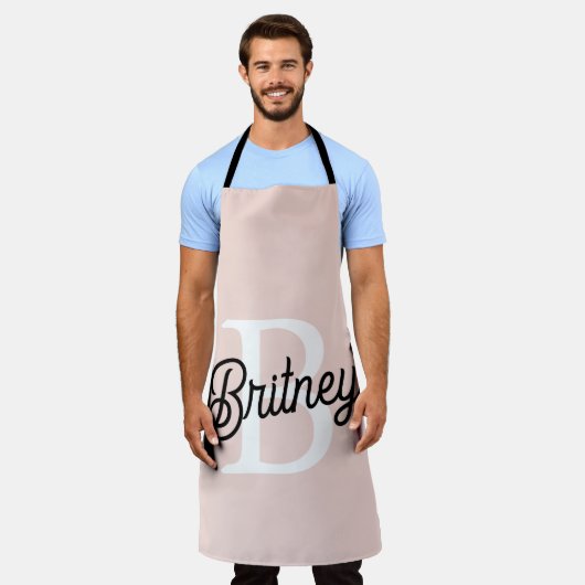 Modernes Personalisiertes Monogramm und Name Paste Schürze (Getragen)